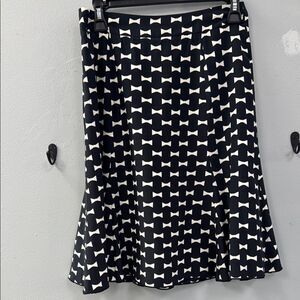 Kate Spade Black and White A-Line Skirt Knee-Length